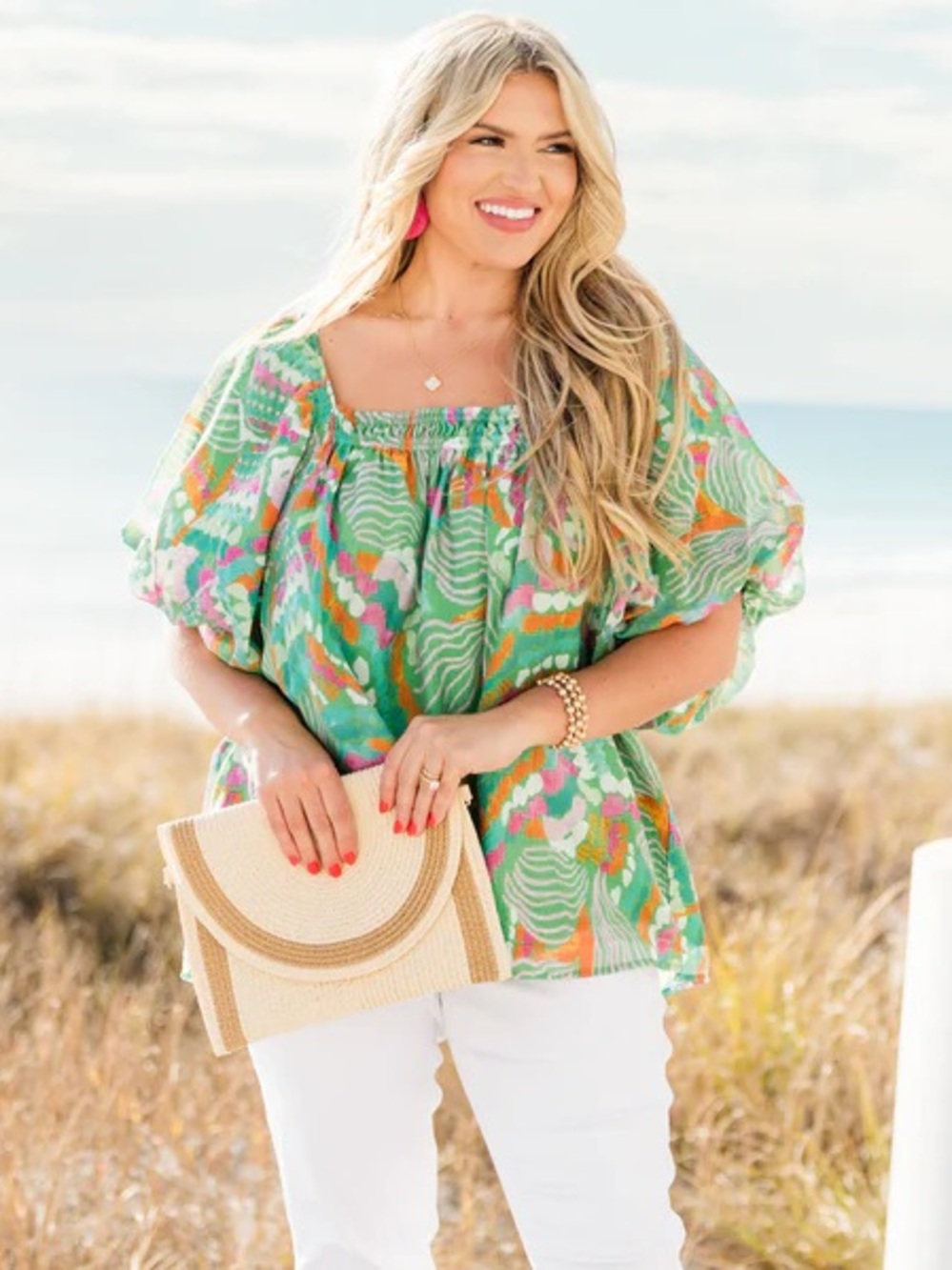 Chic Soul crazy love top green tropical size 3X